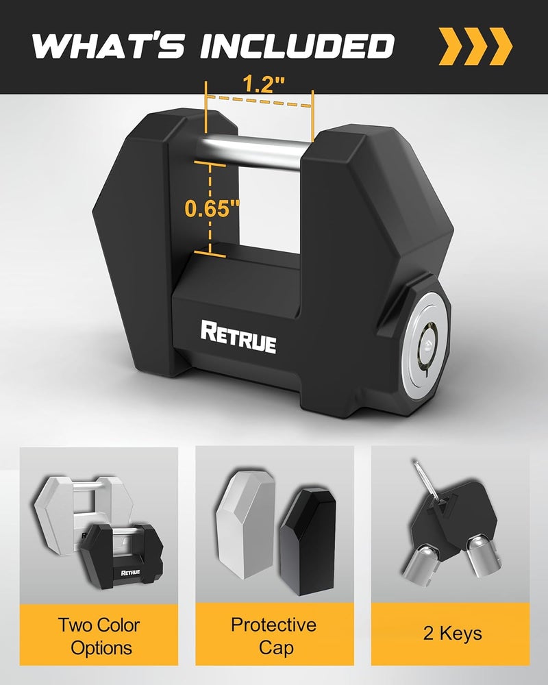 RETRUE Cyber Lock™ Heavy Duty Trailer Coupler Lock, Upgraded Trailer Lock with Extra Wide 1.2" Span & 1/4" Diameter, Anti-Theft Tongue Locks for RVs, Boats,Trucks –Tow Hitch Security Accessory-Black - Image 2